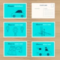 Travel cards design template