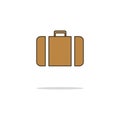 Travel case color thin line icon.Vector illustration