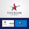 Travel Central African Republic flag Creative Star Logo and Business card design