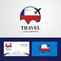 Travel Chile Flag Logo and Visiting Card Design