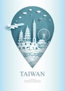 Travel China Taiwan architecture monument pin in Asia with ancient