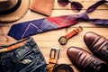 Travel Clothing accessories Apparel along for businessman Royalty Free Stock Photo