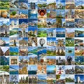 Travel collage. Many photos of many places around the world Royalty Free Stock Photo