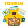 Travel collection. Vacation theme. Cartoon vector illustration.