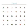 Travel Colored Line Icons