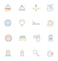 Travel Colored Outline Vector Icons 3