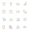 Travel Colored Outline Vector Icons 6