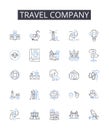 Travel company line icons collection. Postage, Shipping, Delivery, Envelope, Package, Letter, Postcard vector and linear