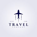 Travel company logo trip plane vector illustration design simple creative logo icon symbol