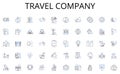 Travel company line icons collection. Home, Abode, Dwelling, Shelter, Lodging, Accommodation, House vector and linear