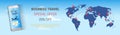 Travel Company Sale Banner Business Tour Special Offer Template Horizontal Poster with World Map Background, Tourism