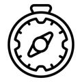 Travel compass icon outline vector. Virtual tour