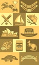 Travel Concept Australia Landmark Flat Icons