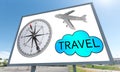 Travel concept on a billboard Royalty Free Stock Photo