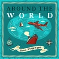 Around the world concept Royalty Free Stock Photo