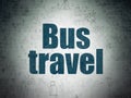 Travel concept: Bus Travel on Digital Data Paper background Royalty Free Stock Photo