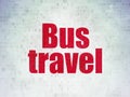 Travel concept: Bus Travel on Digital Data Paper background Royalty Free Stock Photo