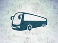 Travel concept: Bus on Digital Data Paper background Royalty Free Stock Photo