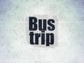 Travel concept: Bus Trip on Digital Data Paper background Royalty Free Stock Photo