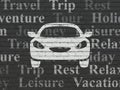 Travel concept: Car on wall background Royalty Free Stock Photo