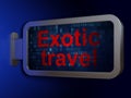 Travel concept: Exotic Travel on billboard background Royalty Free Stock Photo