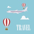 Travel concept. Flat design plane