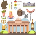 Travel Concept Germany Landmark Flat Icons Design . Royalty Free Stock Photo