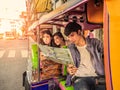 Travel concept.group of happy friend are traveling Royalty Free Stock Photo