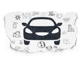 Travel concept: Car on Torn Paper background Royalty Free Stock Photo