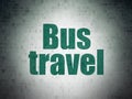 Travel concept: Bus Travel on Digital Data Paper background Royalty Free Stock Photo