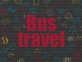 Travel concept: Bus Travel on wall background Royalty Free Stock Photo