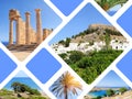 Travel concept with photos collage island Rhodos Royalty Free Stock Photo