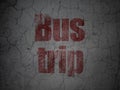 Travel concept: Bus Trip on grunge wall background Royalty Free Stock Photo