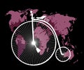 Travel concept with retro bicycle Royalty Free Stock Photo