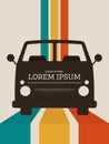 Travel concept retro vintage car poster background Royalty Free Stock Photo