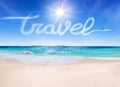Travel concept to the tropical beaches Royalty Free Stock Photo