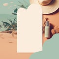 travel cosmetics paper cutout instagram post template