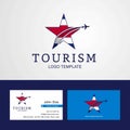 Travel Costa Rica flag Creative Star Logo and Business card design