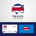 Travel Costa Rica Flag Logo and Visiting Card Design