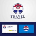 Travel Croatia Creative Circle flag Logo and Business card design