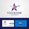 Travel Croatia flag Creative Star Logo and Business card design Royalty Free Stock Photo