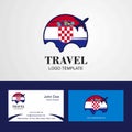 Travel Croatia Flag Logo and Visiting Card Design