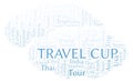 Travel Cup word cloud. Royalty Free Stock Photo
