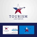Travel Czech Republic flag Creative Star Logo and Business card