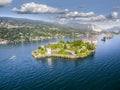 ISOLA BELLA AERIAL DRONE PHOTO. MOST BEAUTYFUL ISLAND IN ITALY.