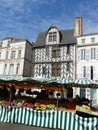 Characteristic market in the city of La Rochelle in France.