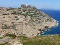 Mediterranean maquis on the sea to Amorgos in Greece.