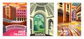 Travel Destination Vector Posters set Royalty Free Stock Photo