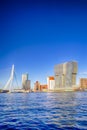 Travel Destinations. Amazing Sunny Cityscape View of Rotterdam Royalty Free Stock Photo