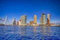 Travel Destinations. Cityscape View of Rotterdam Harbour and Port